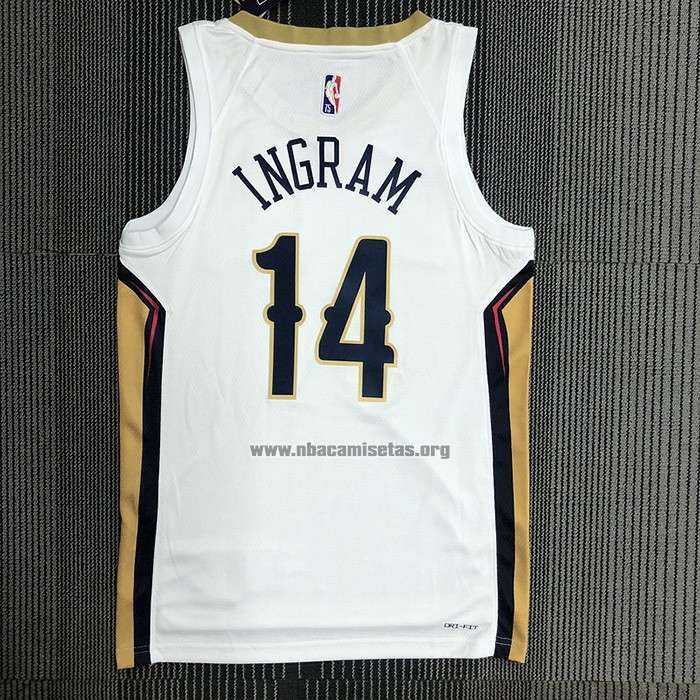 Camiseta New Orleans Pelicans Brandon Ingram NO 14 Association Blanco